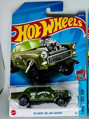 2022 Hot Wheels Chevy Bel Air Series '55 Chevy Bel Air Gasser Green 43/250 2/5